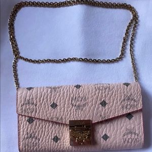Authentic MCM Coated Canvas Wallet on a Chain
